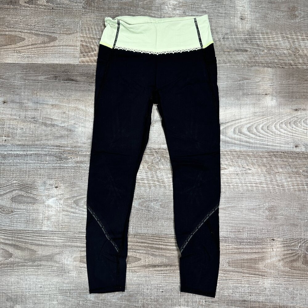 Ivivva By Lululemon Leggings Girls Size 12? Black Mesh Sheer Detail